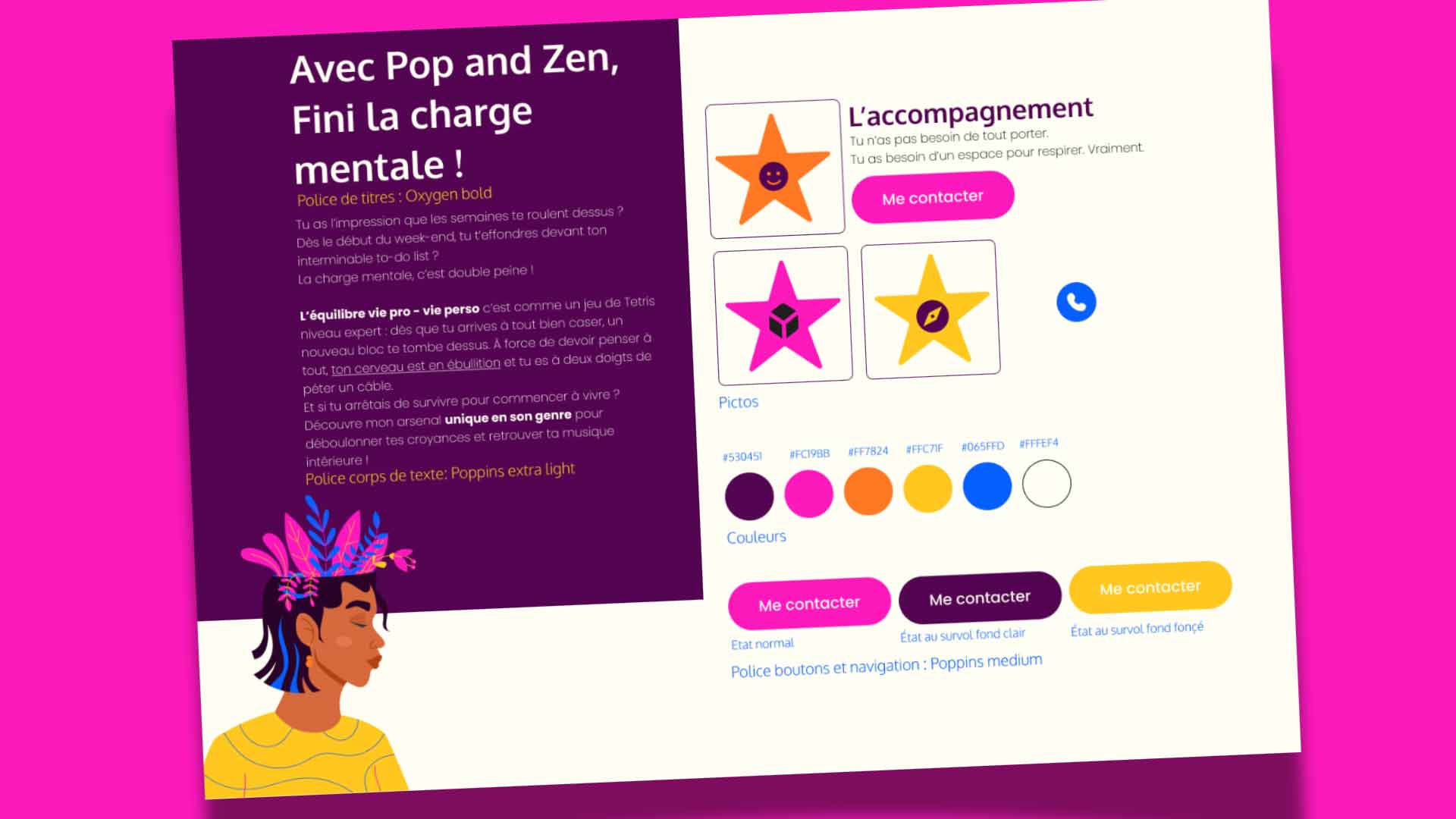 UI kit express pour le site web de Pop and Zen