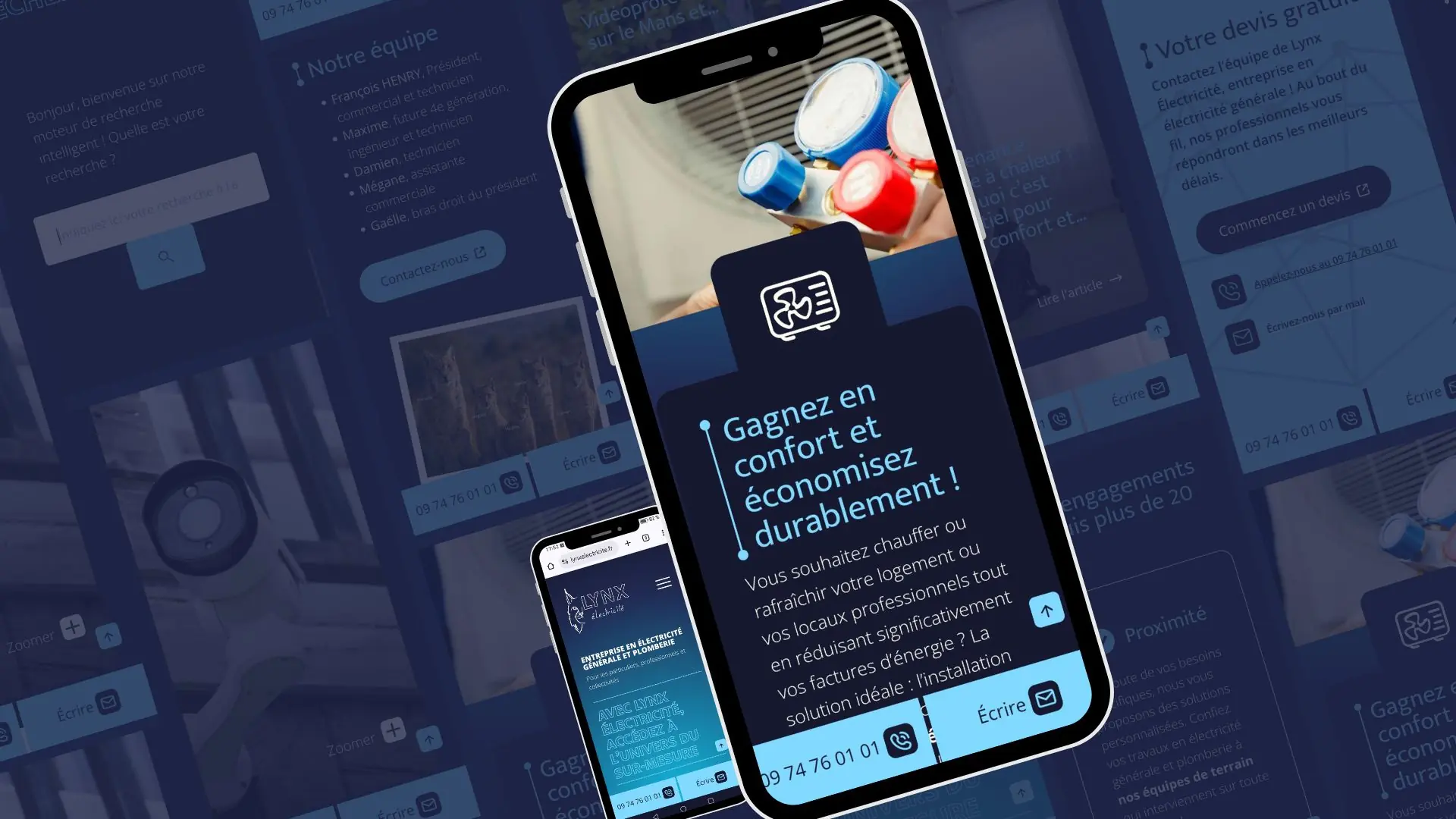 Site web mobile Lynx Électricité