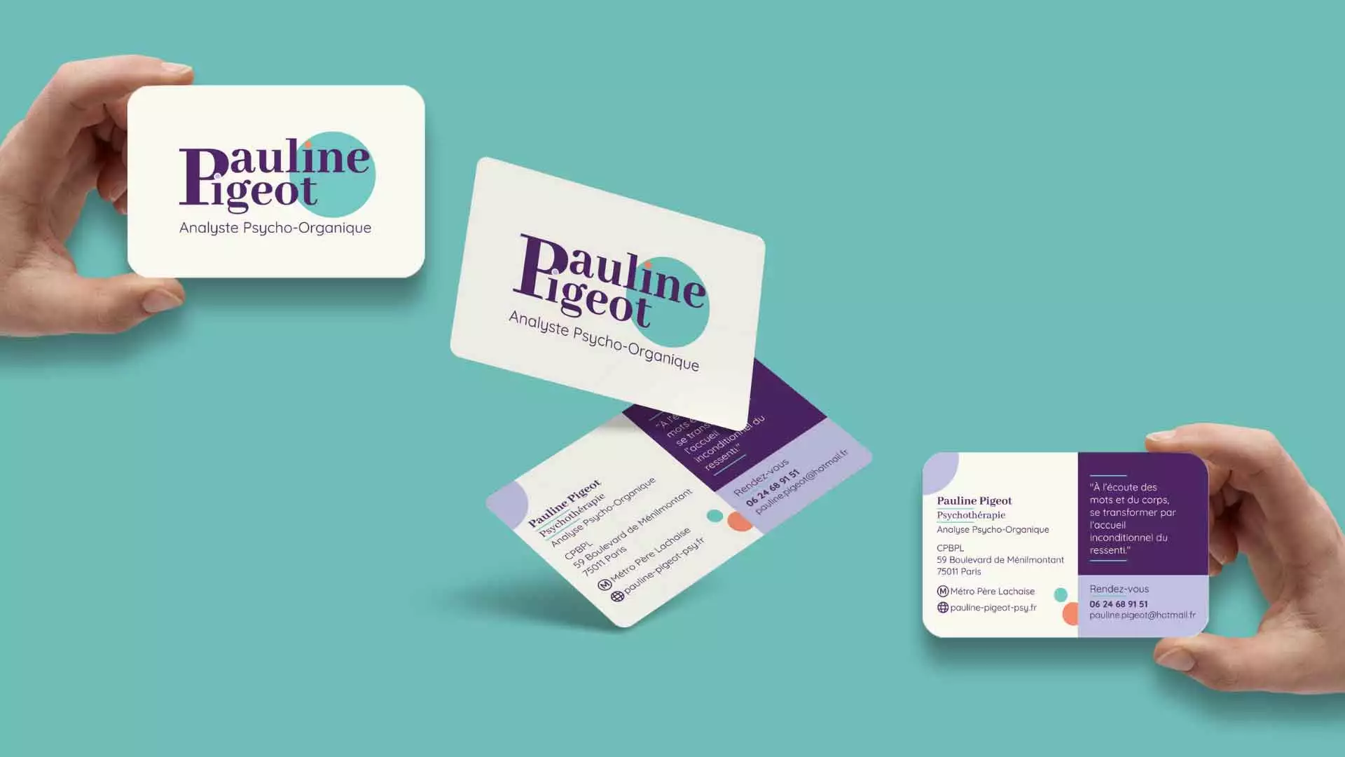 Création logo et carte de visite Analyste Psycho Organique Paris 11e