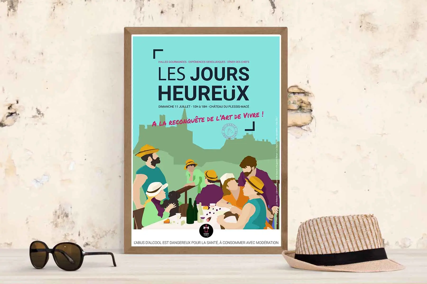 Création affiche événement vin et gastronomie Angers