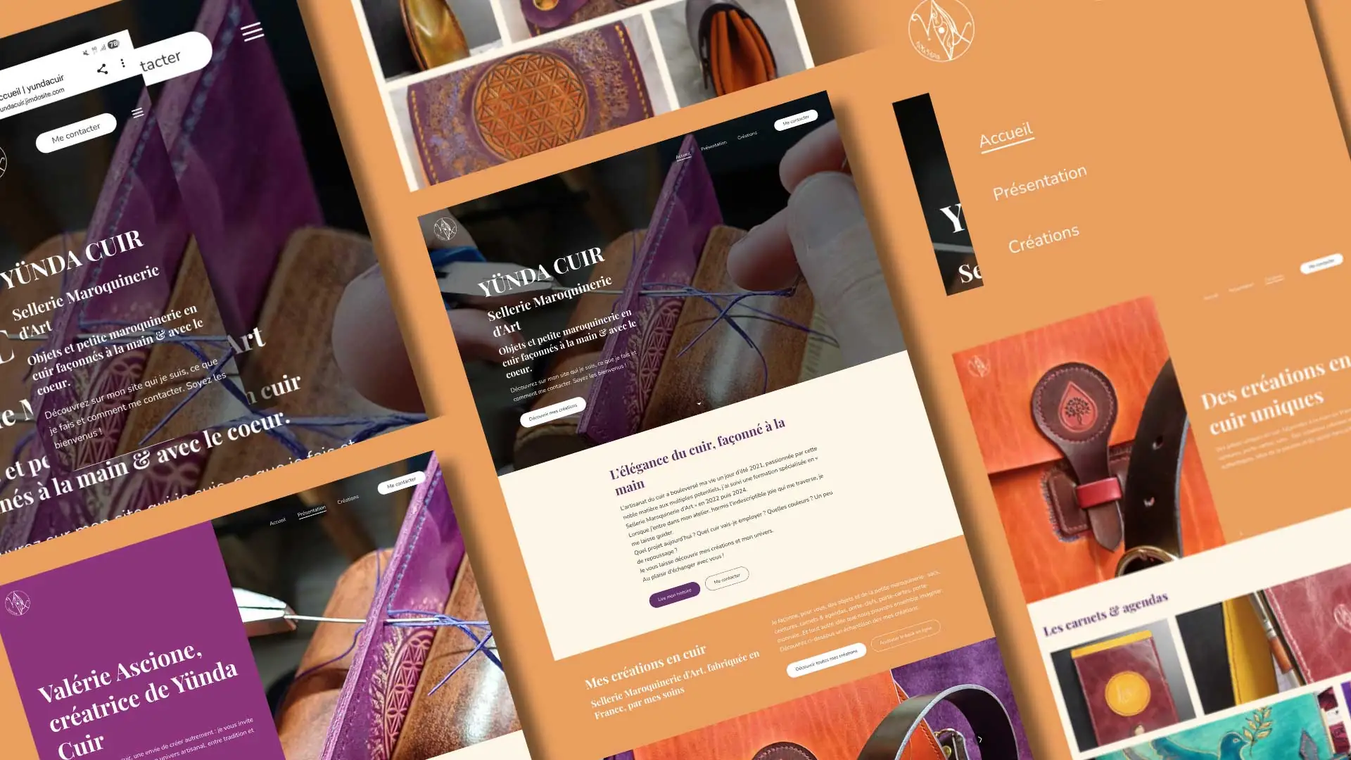 Maquettes site web artisan sellerie maroquinerie d'art