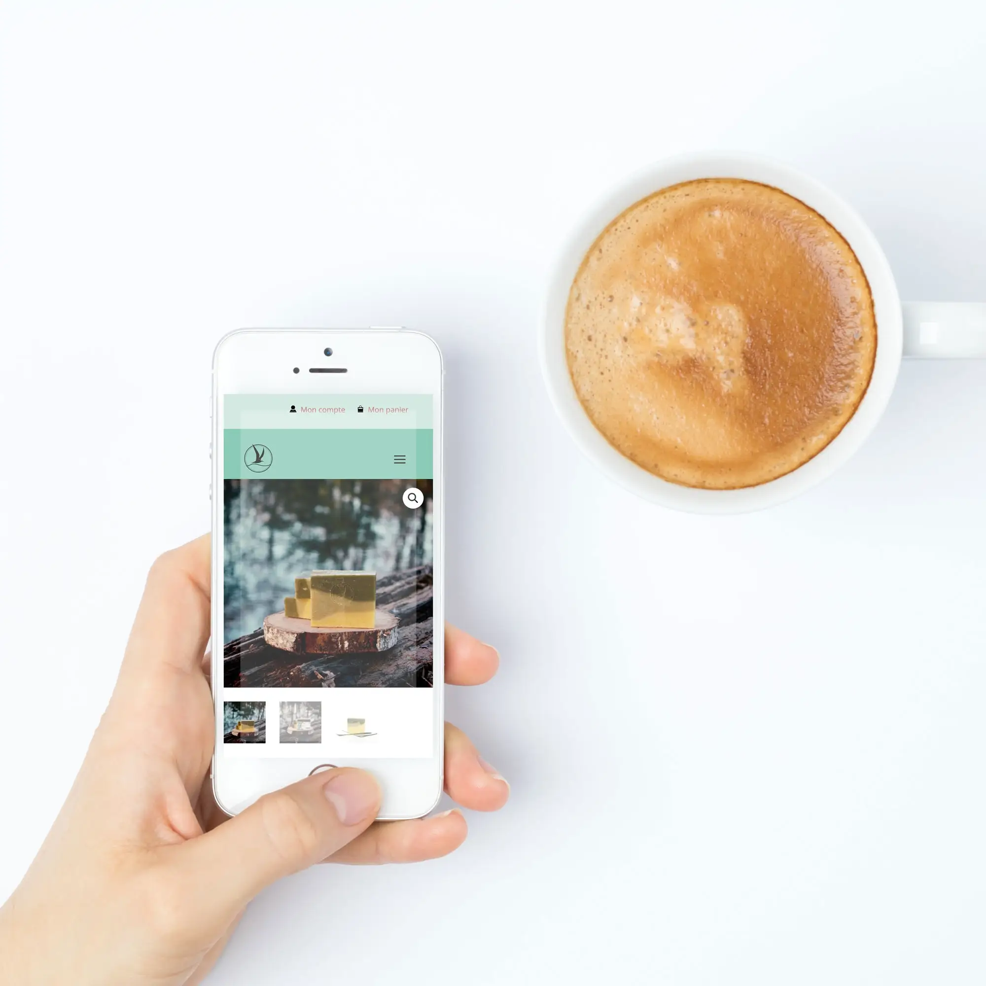 Site e-commerce mobile savonnerie durable de Touraine