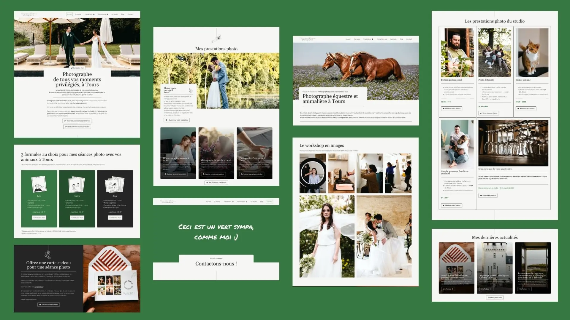 Maquettes site web Camille Dubois Photographe à Tours